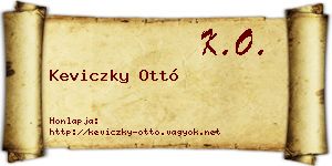 Keviczky Ottó névjegykártya