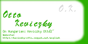 otto keviczky business card